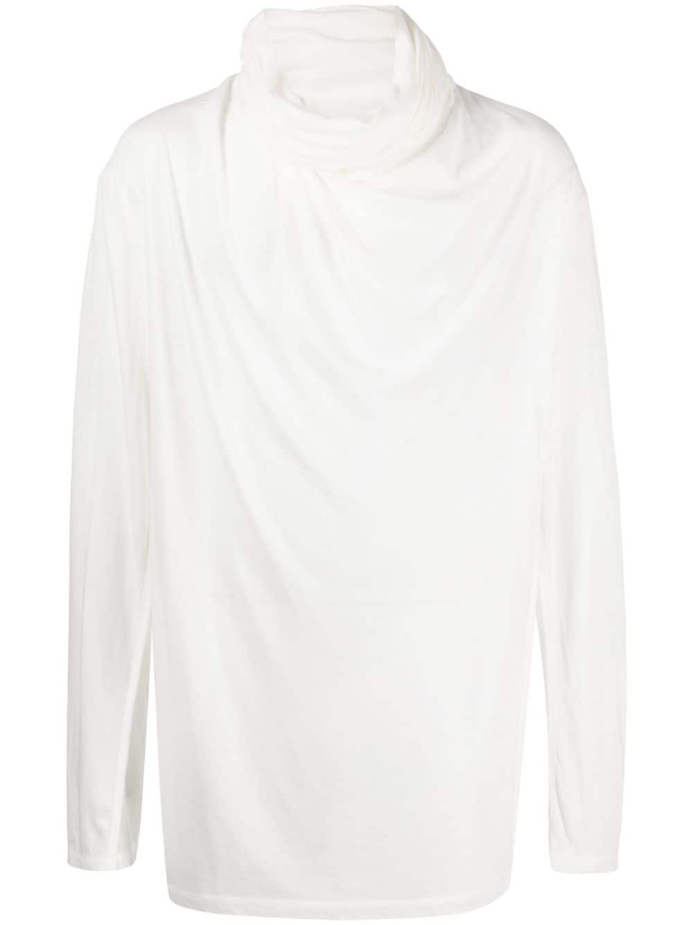 Julius roll-neck semi-sheer jumper - White von Julius