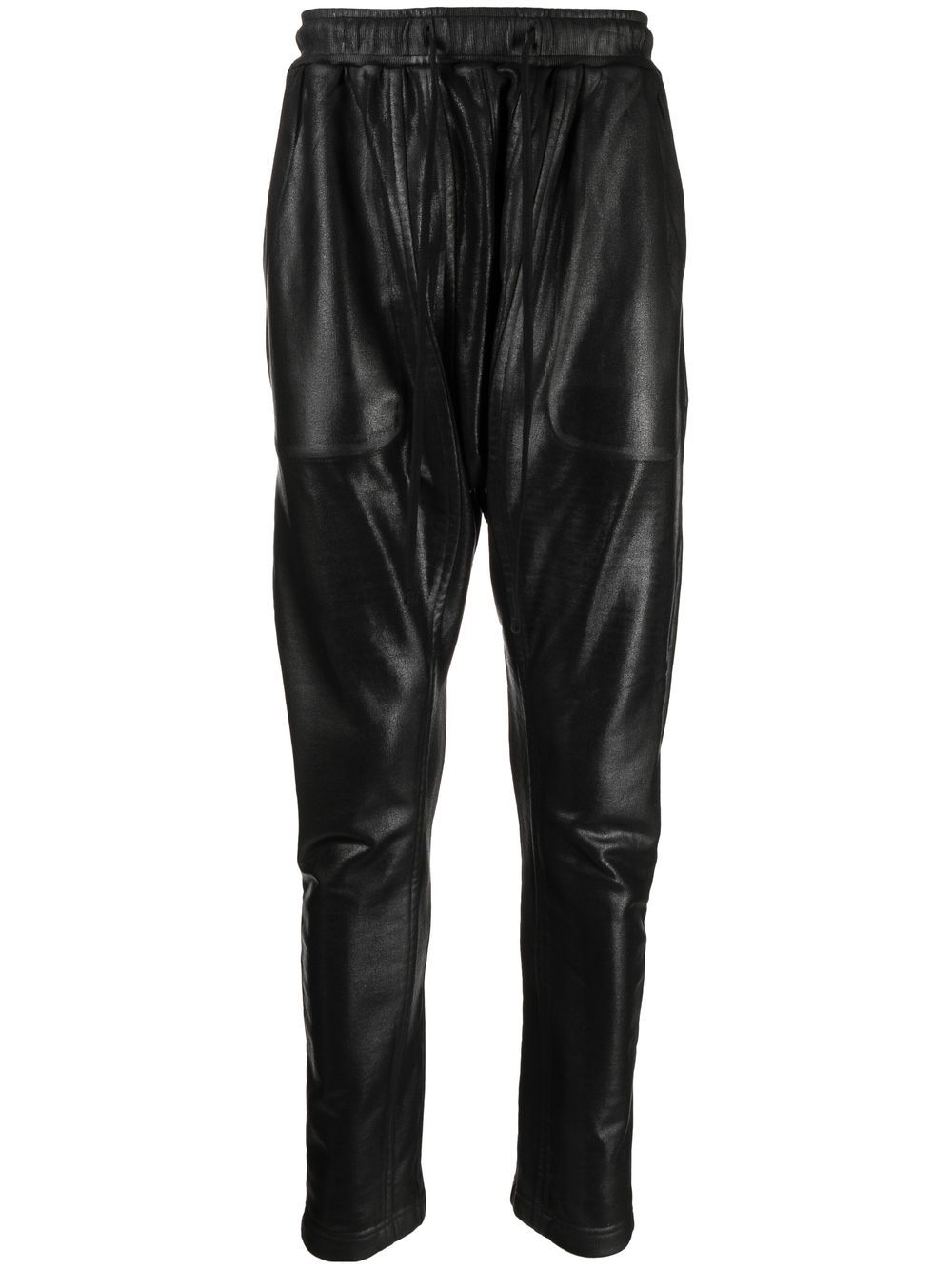 Julius straight-leg leather-look trousers - Black von Julius
