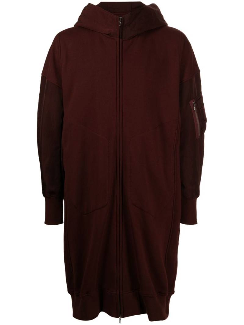 Julius zip-up hooded coat - Red von Julius