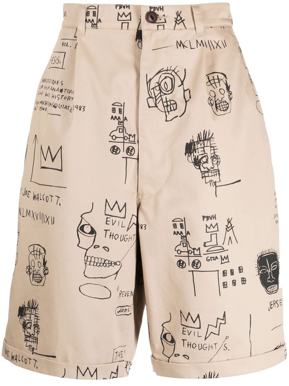 Junya Watanabe MAN Basquiat-style chino shorts - Brown von Junya Watanabe MAN