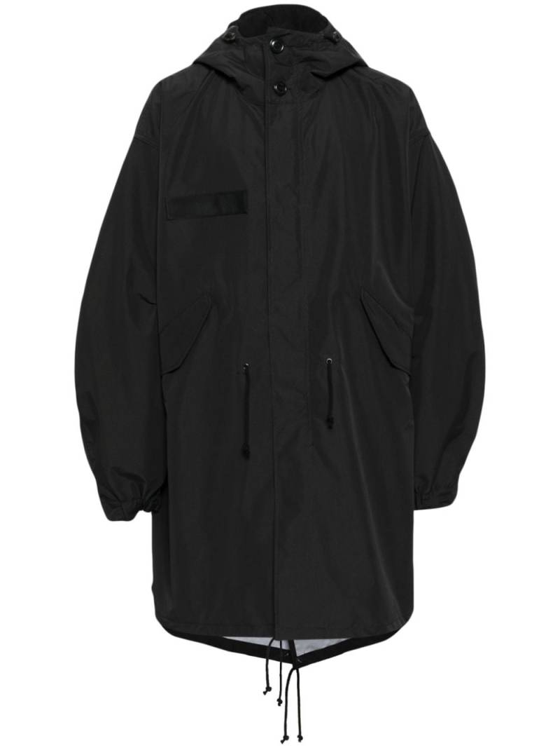 Junya Watanabe MAN drop-shoulder hooded parka coat - Black von Junya Watanabe MAN