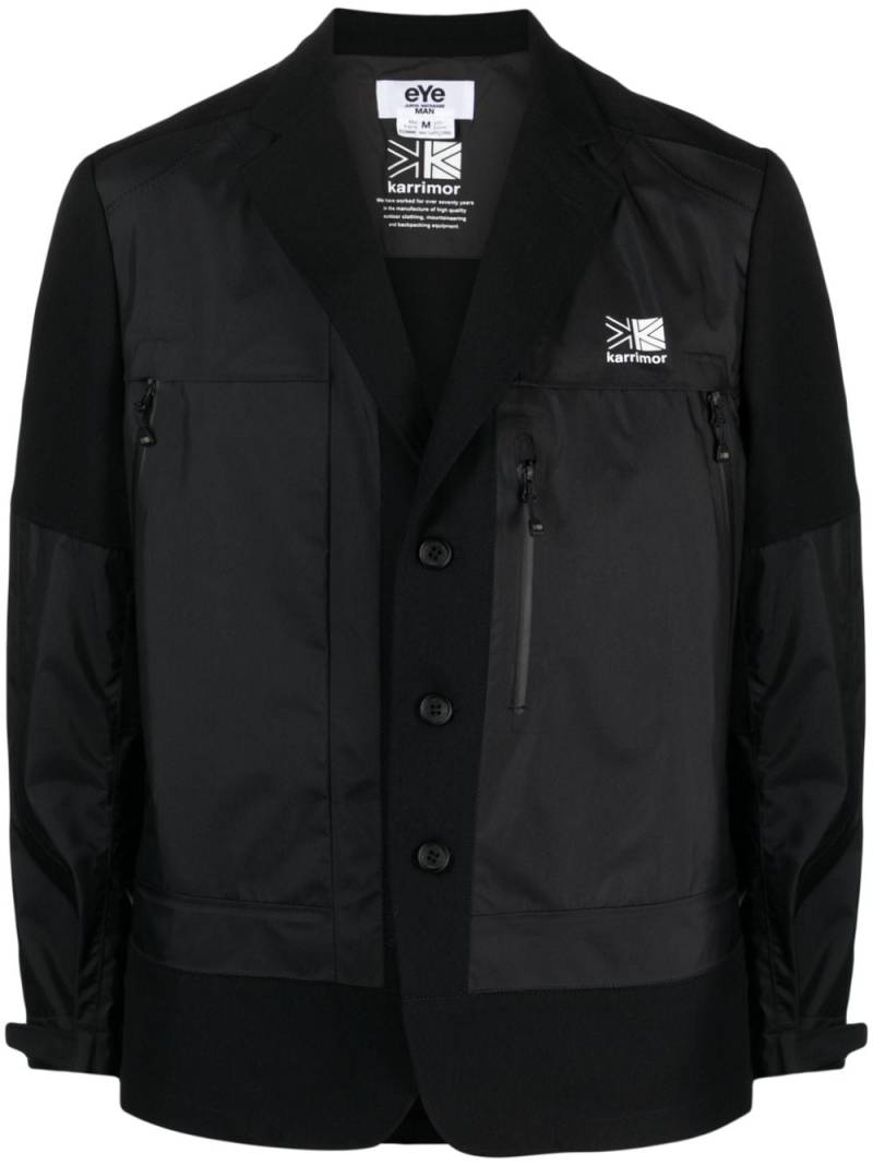Junya Watanabe MAN logo-print panelled blazer - Black von Junya Watanabe MAN