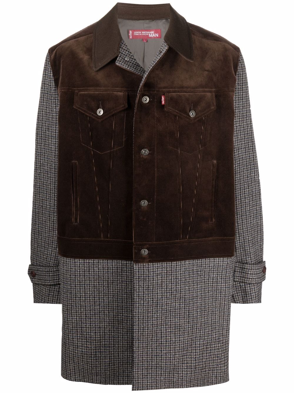 Junya Watanabe MAN panelled corduroy jacket-coat - Brown von Junya Watanabe MAN