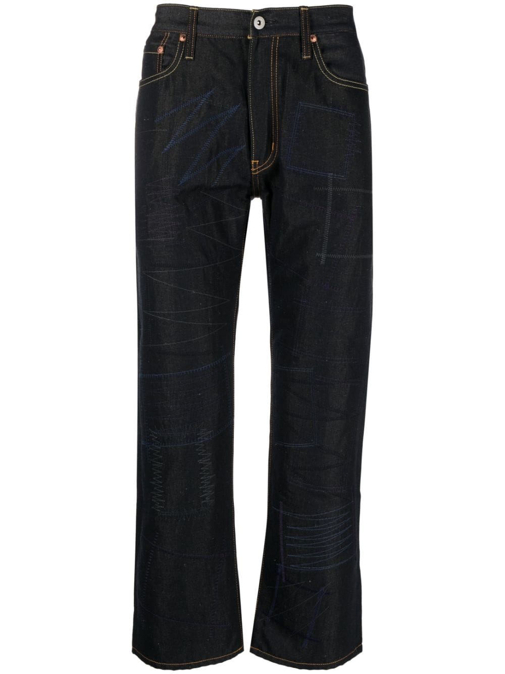 Junya Watanabe MAN patch-detail cropped flared jeans - Blue von Junya Watanabe MAN
