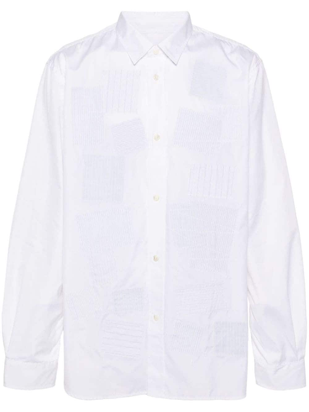 Junya Watanabe MAN patchwork-detail cotton shirt - White von Junya Watanabe MAN