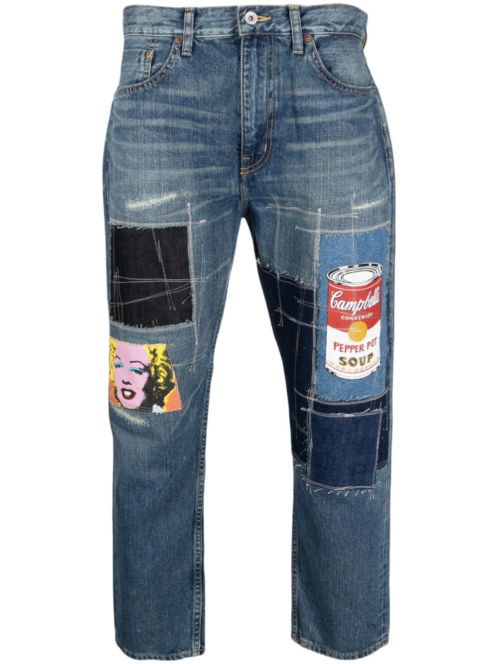 Junya Watanabe MAN patchwork-detail denim jeans - Blue von Junya Watanabe MAN