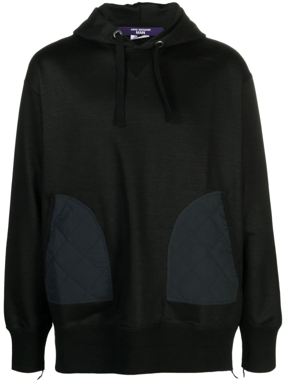 Junya Watanabe MAN ripstop-panel cotton hoodie - Black von Junya Watanabe MAN