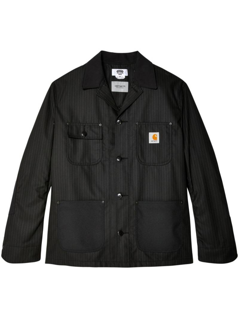 Junya Watanabe MAN striped button-up jacket - Black von Junya Watanabe MAN