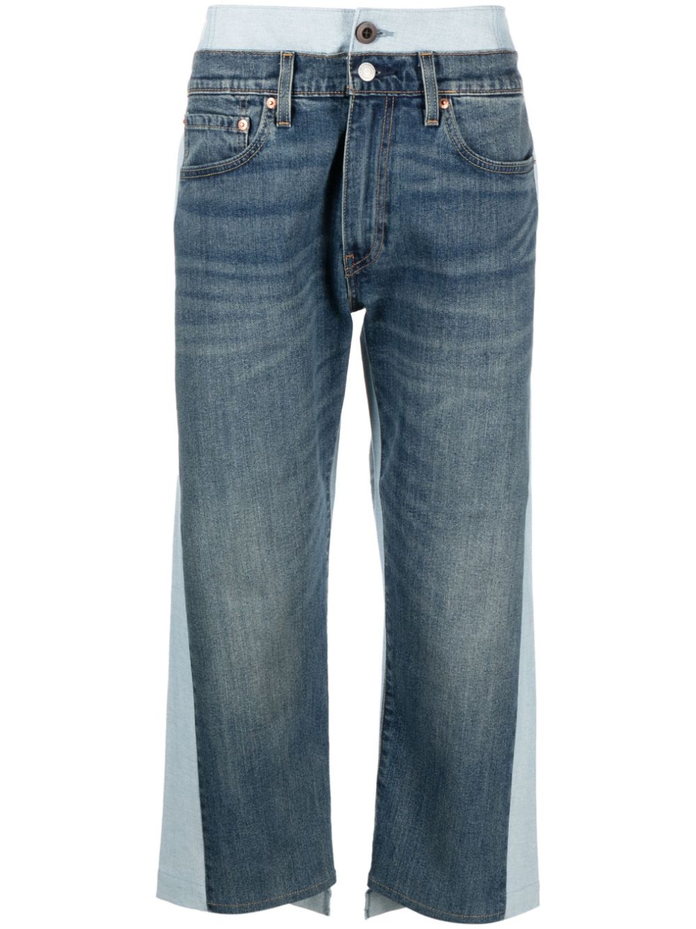 Junya Watanabe MAN two-tone cropped jeans - Blue von Junya Watanabe MAN