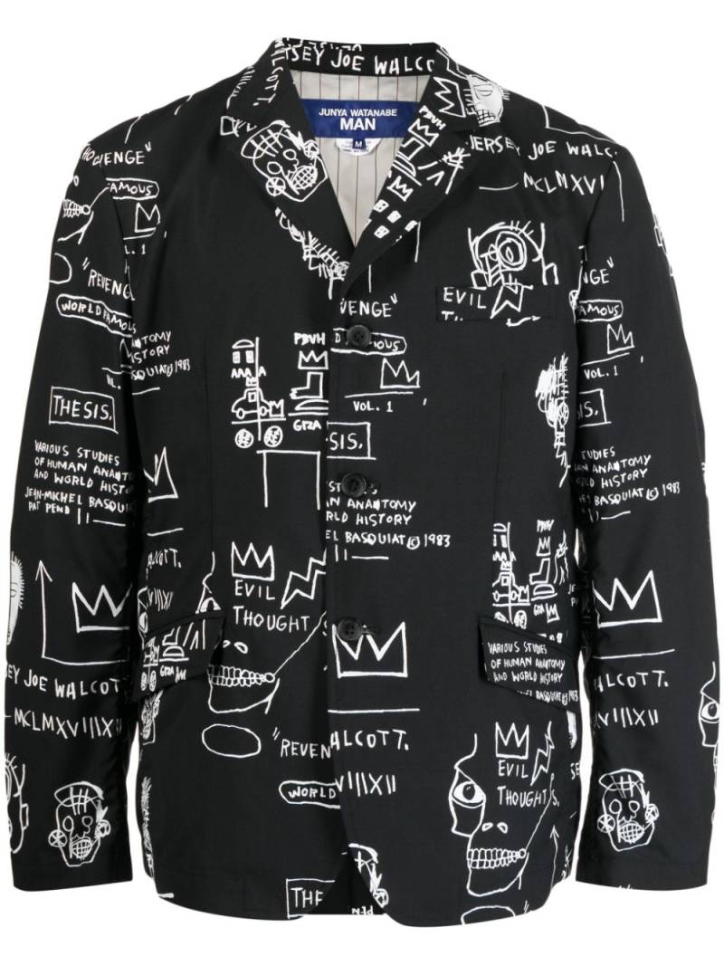 Junya Watanabe MAN x Basquiat graphic-print blazer - Black von Junya Watanabe MAN