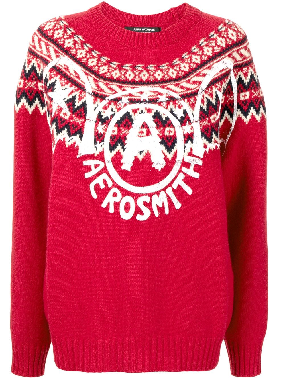 Junya Watanabe Aerosmith intarsia wool jumper - Red von Junya Watanabe