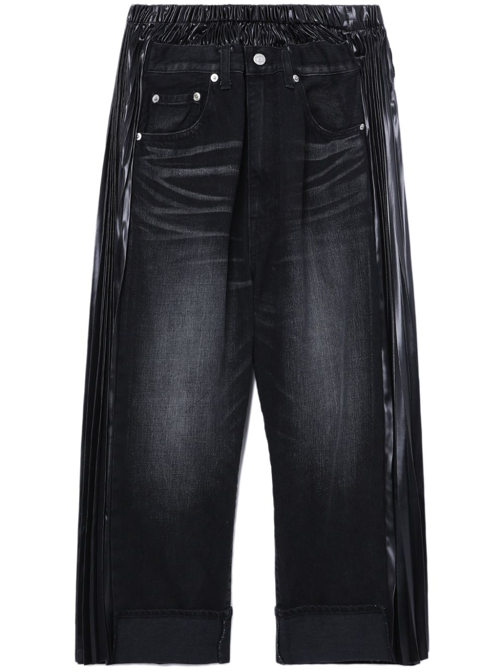 Junya Watanabe cropped panelled wide-leg jeans - Black von Junya Watanabe