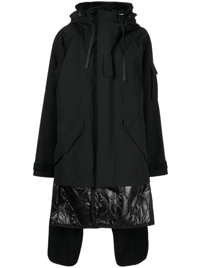 Junya Watanabe layered hooded parka - Black von Junya Watanabe