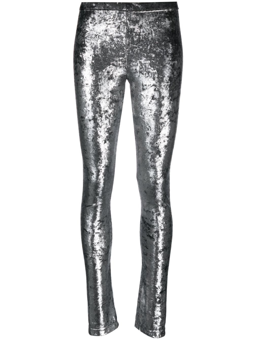 Junya Watanabe metallic-effect high-waist leggings - Silver von Junya Watanabe