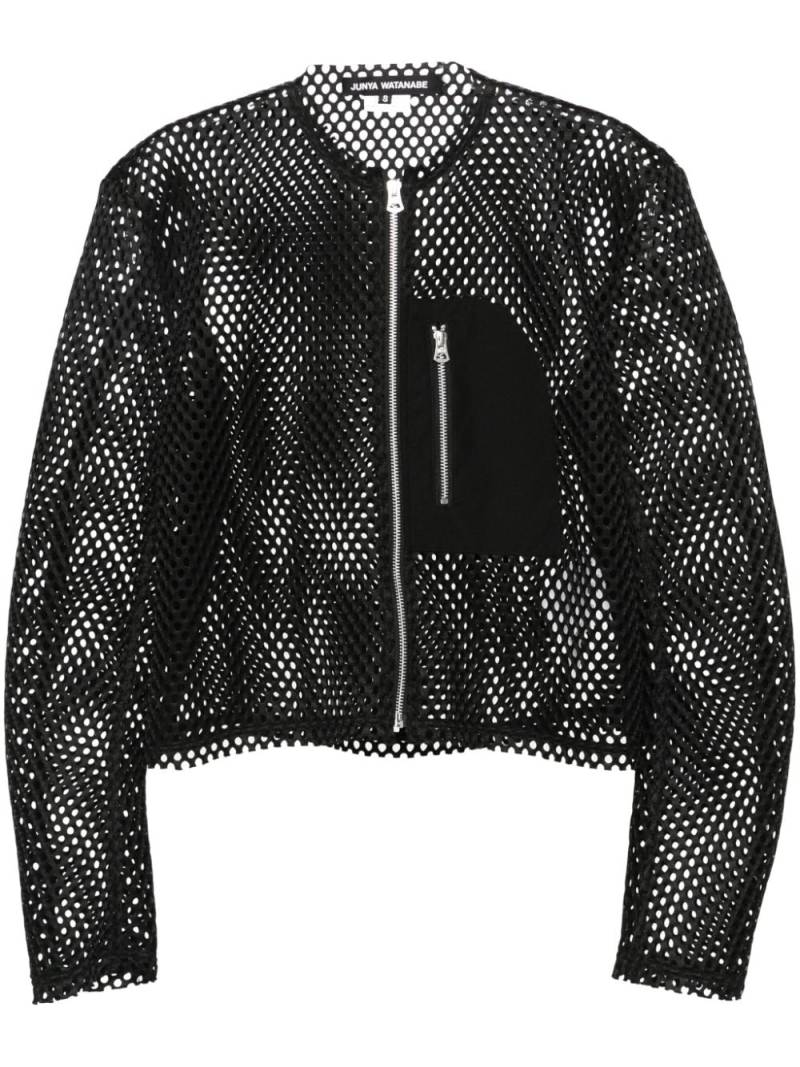 Junya Watanabe perforated zip-up jacket - Black von Junya Watanabe