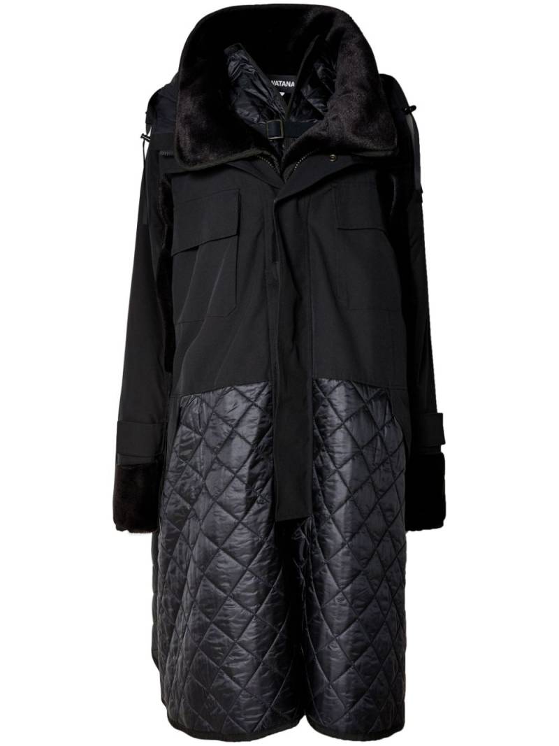 Junya Watanabe quilted hooded parka coat - Black von Junya Watanabe