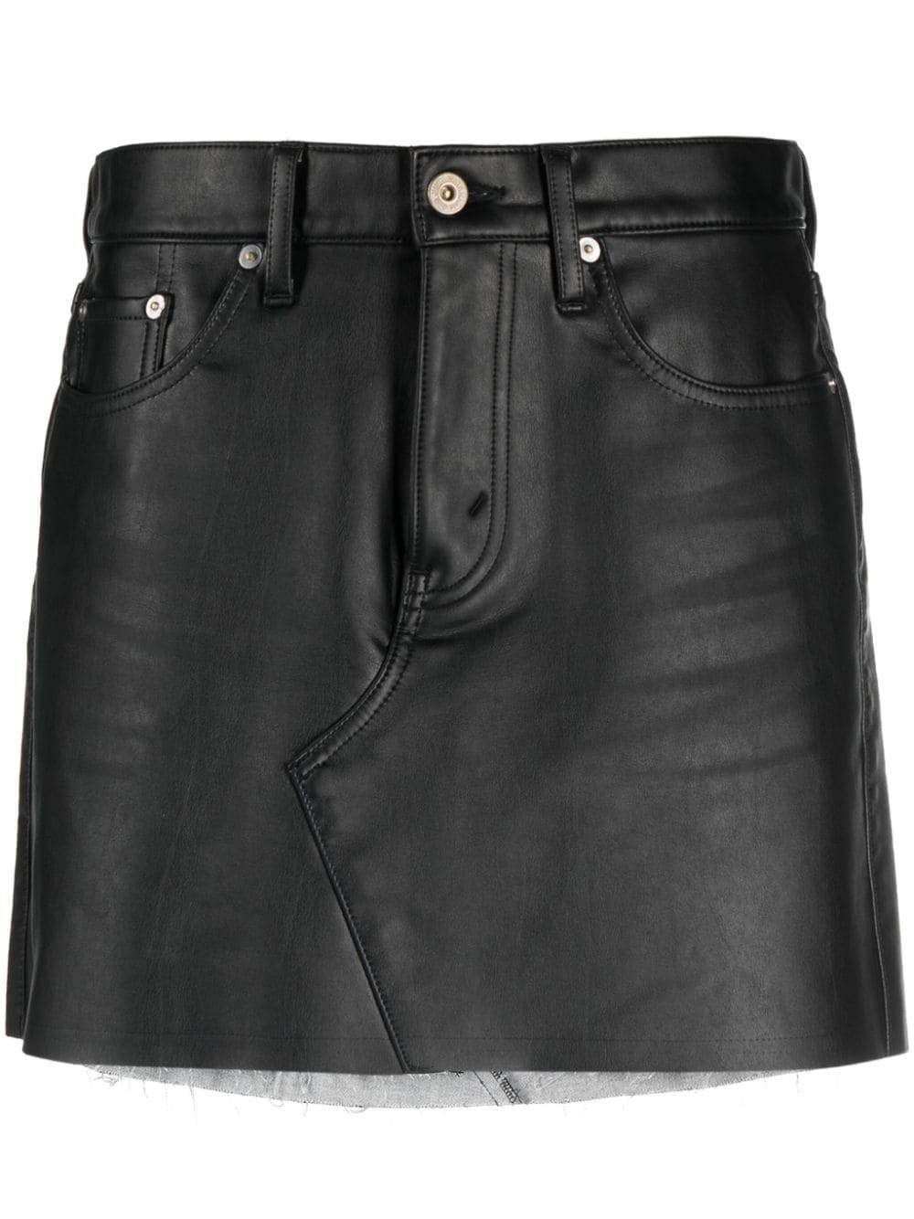 Junya Watanabe raw-cut faux-leather miniskirt - Black von Junya Watanabe