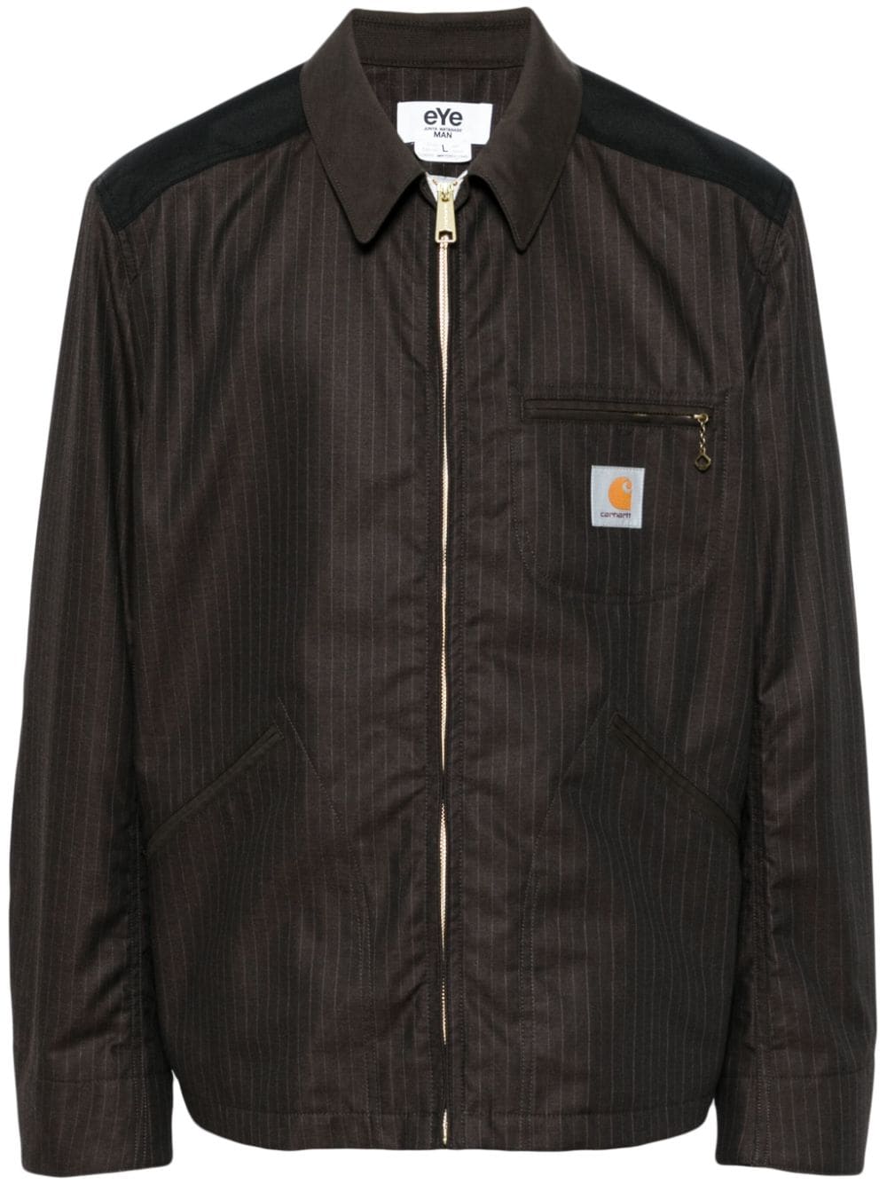 Junya Watanabe MAN x Carhartt striped shirt jacket - Brown von Junya Watanabe MAN