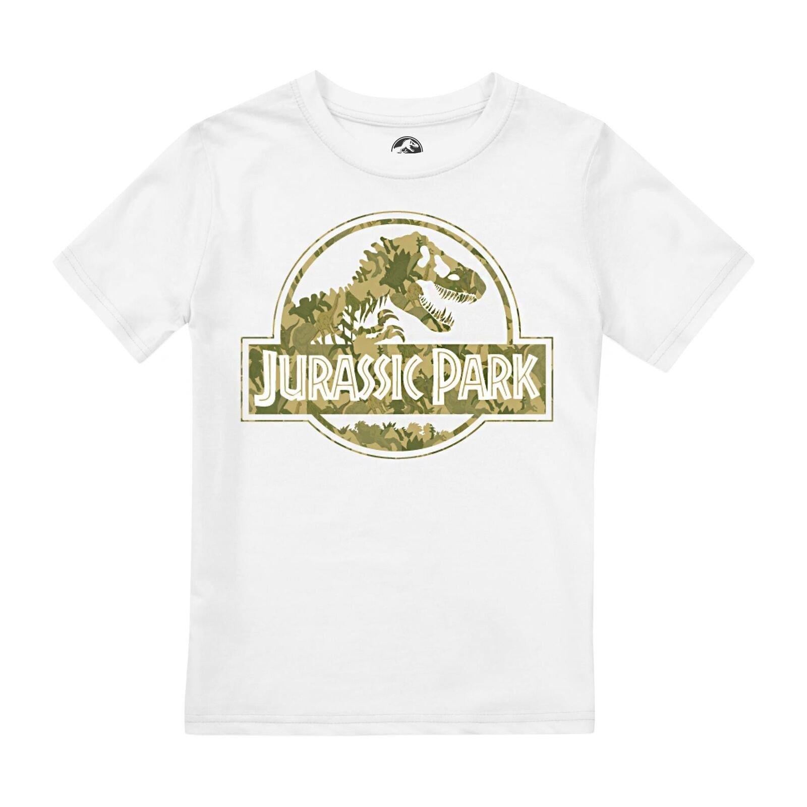 Dino Camo Tshirt Logo Jungen Weiss 146/152 von Jurassic Park