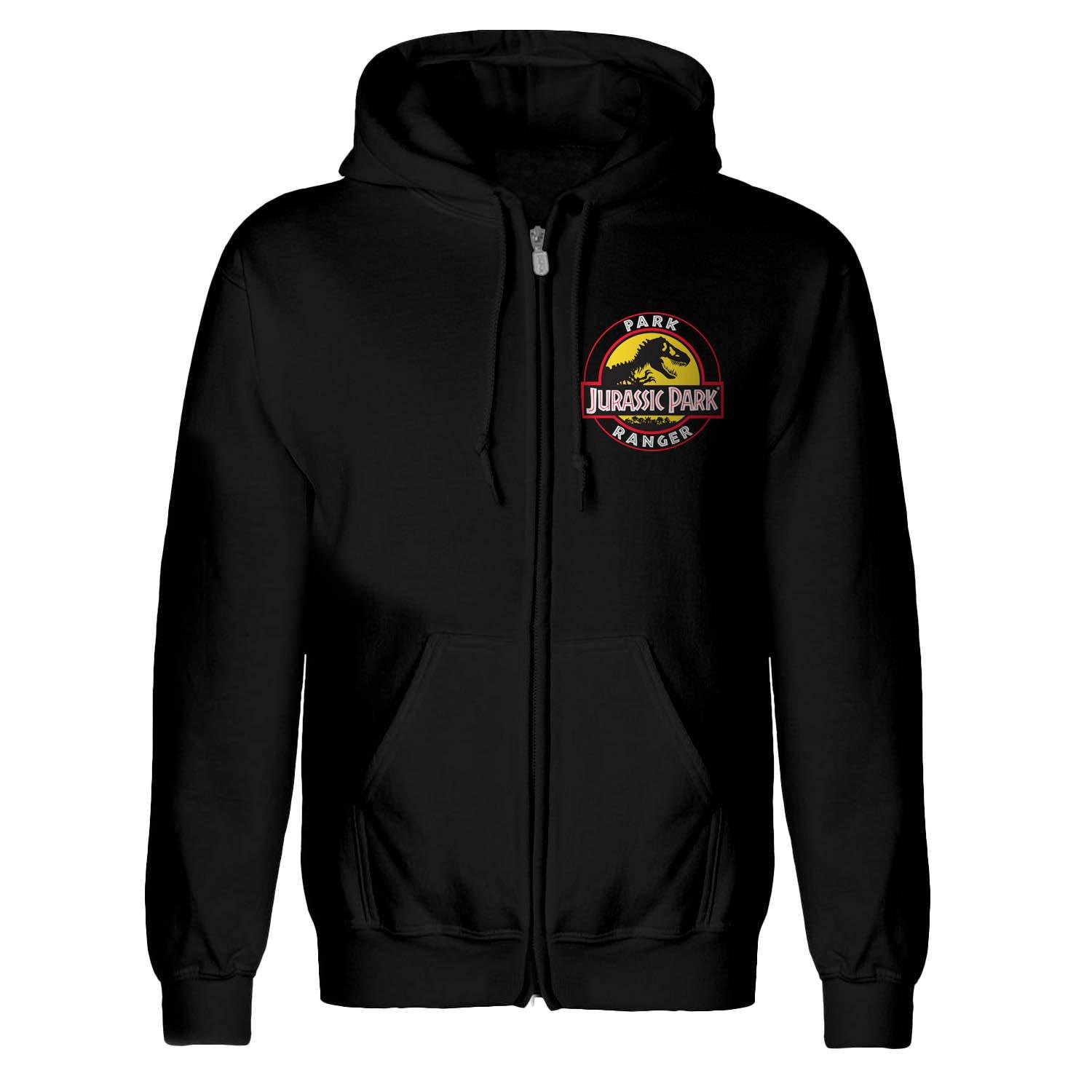 "ranger" Hoodie Mit Durchgehendem Reißverschluss Damen Schwarz XL von Jurassic Park