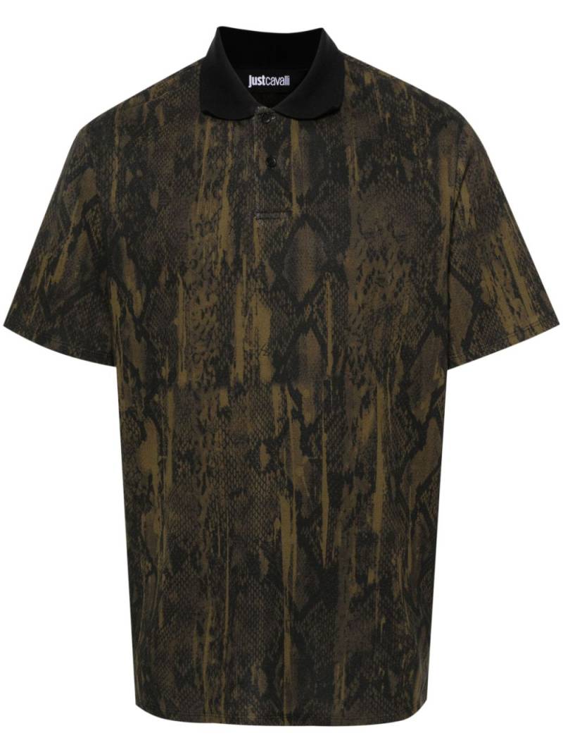 Just Cavalli animal-print cotton polo shirt - Green von Just Cavalli