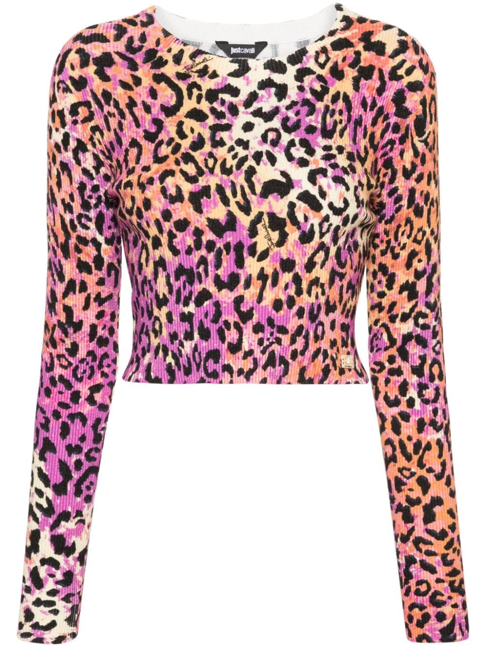 Just Cavalli animal-print cropped knitted top - Pink von Just Cavalli