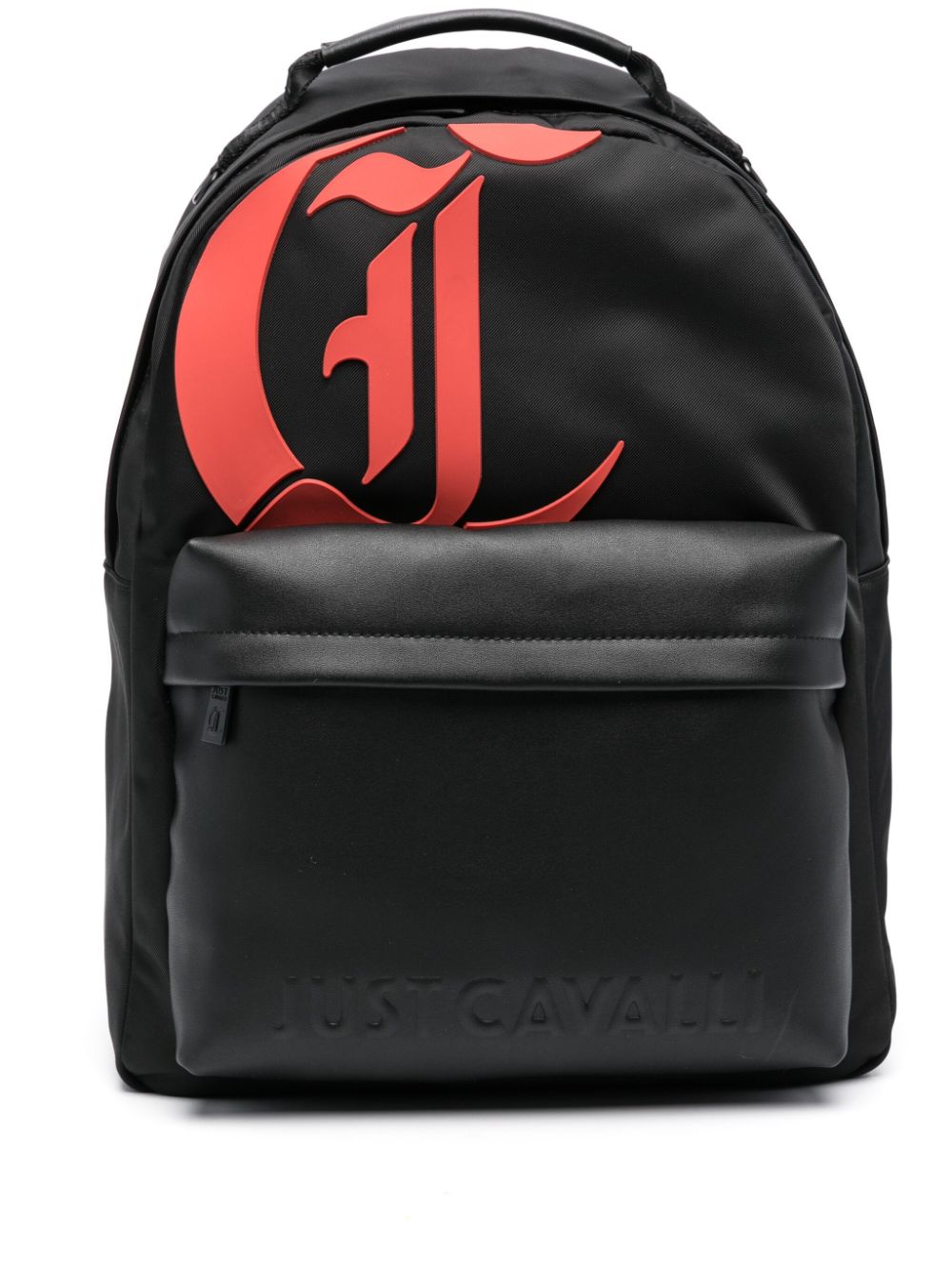Just Cavalli appliqué-logo gabardine-weave backpack - Black von Just Cavalli