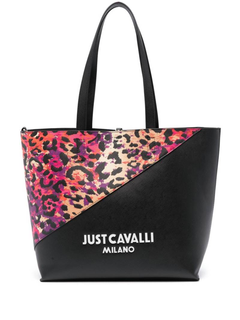 Just Cavalli colourblock panelled tote bag - Black von Just Cavalli