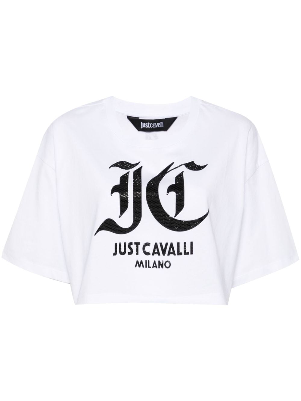 Just Cavalli crystal-embellished logo T-shirt - White von Just Cavalli