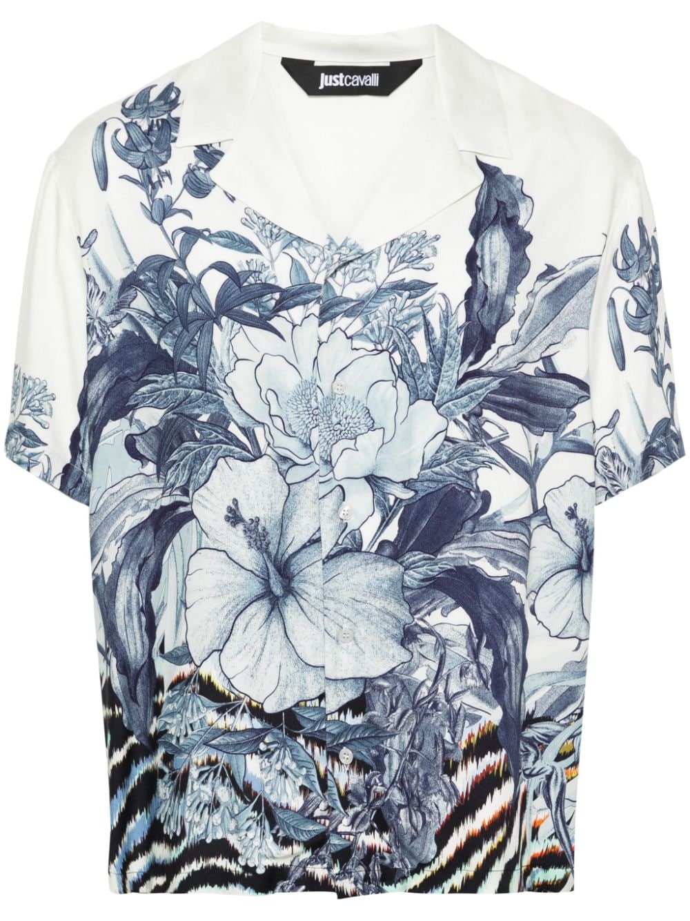 Just Cavalli floral-print bowling shirt - White von Just Cavalli