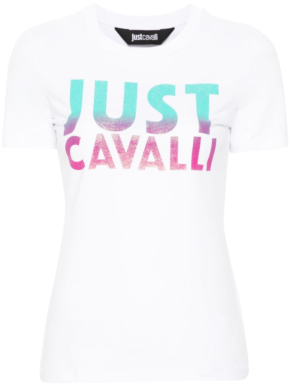 Just Cavalli glittered logo-print T-shirt - White von Just Cavalli