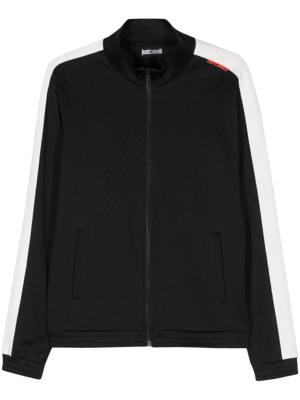 Just Cavalli jacquard-logo motif zipped sweatshirt - Black von Just Cavalli