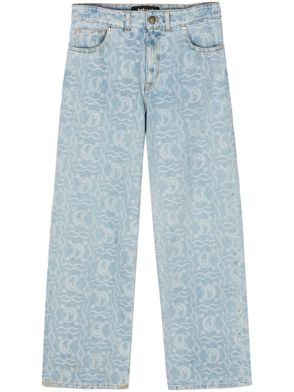 Just Cavalli jacquard-pattern straight-leg jeans - Blue von Just Cavalli