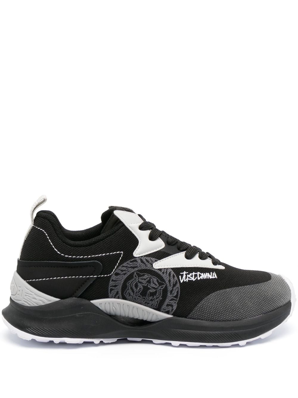 Just Cavalli lace-up panelled sneakers - Black von Just Cavalli