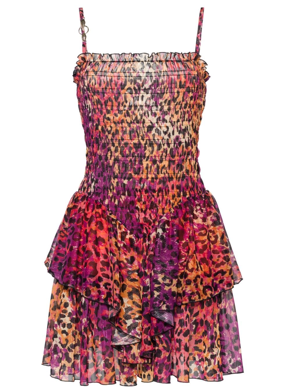 Just Cavalli layered leopard-print mini dress - Purple von Just Cavalli