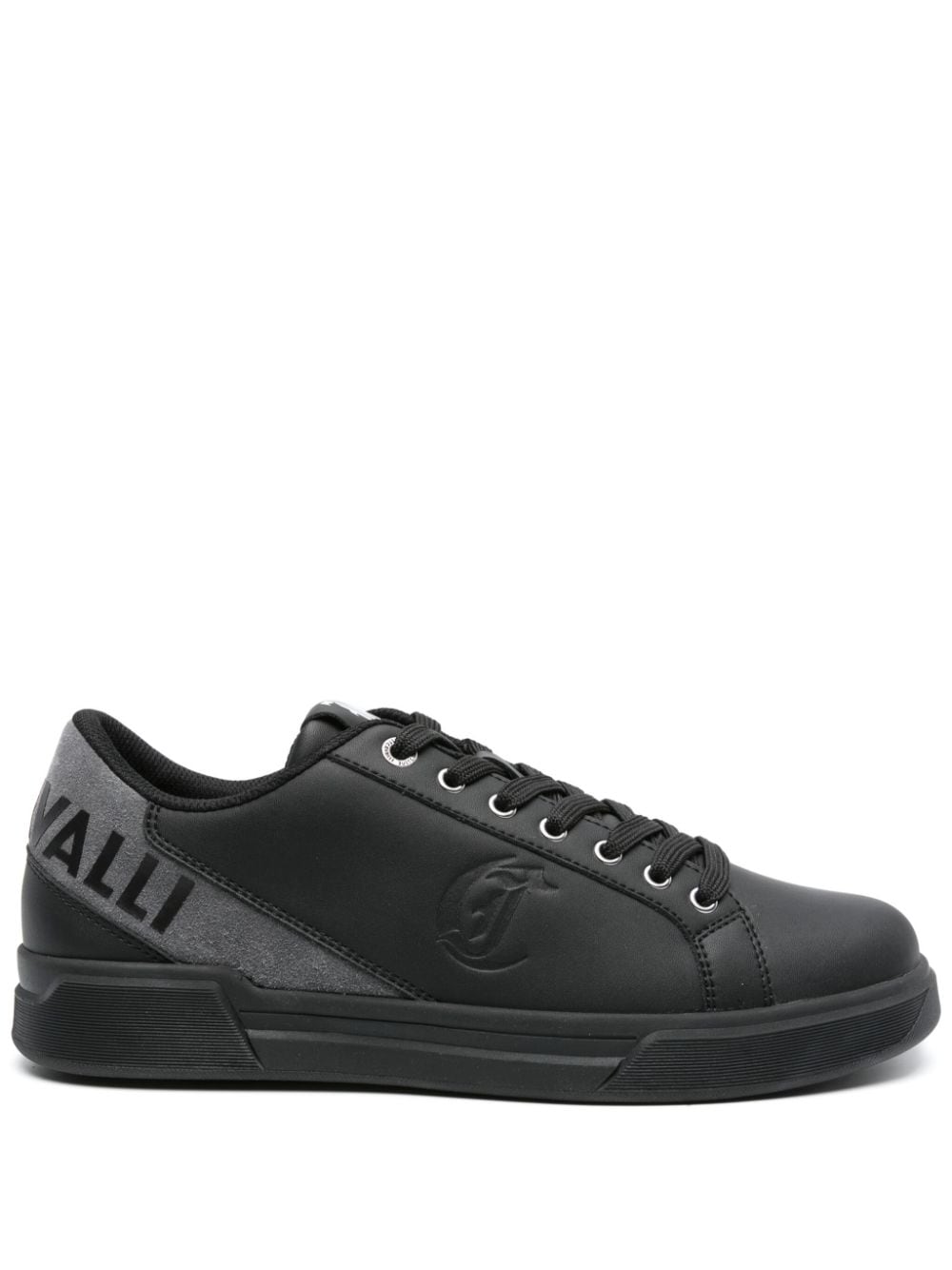 Just Cavalli logo-embossed leather sneakers - Black von Just Cavalli