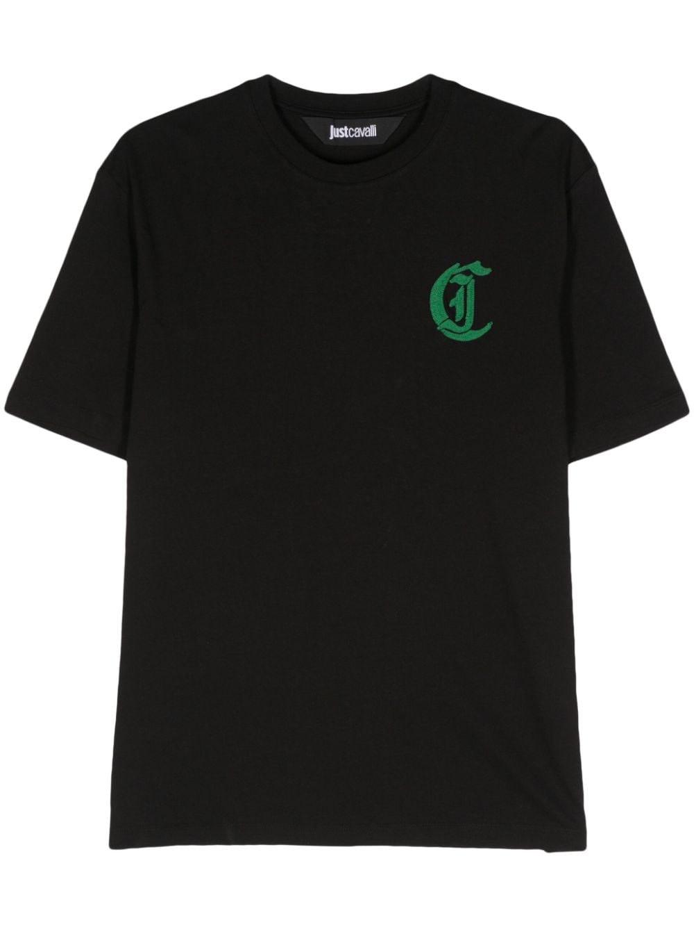 Just Cavalli logo-embroidered cotton T-shirt - Black von Just Cavalli
