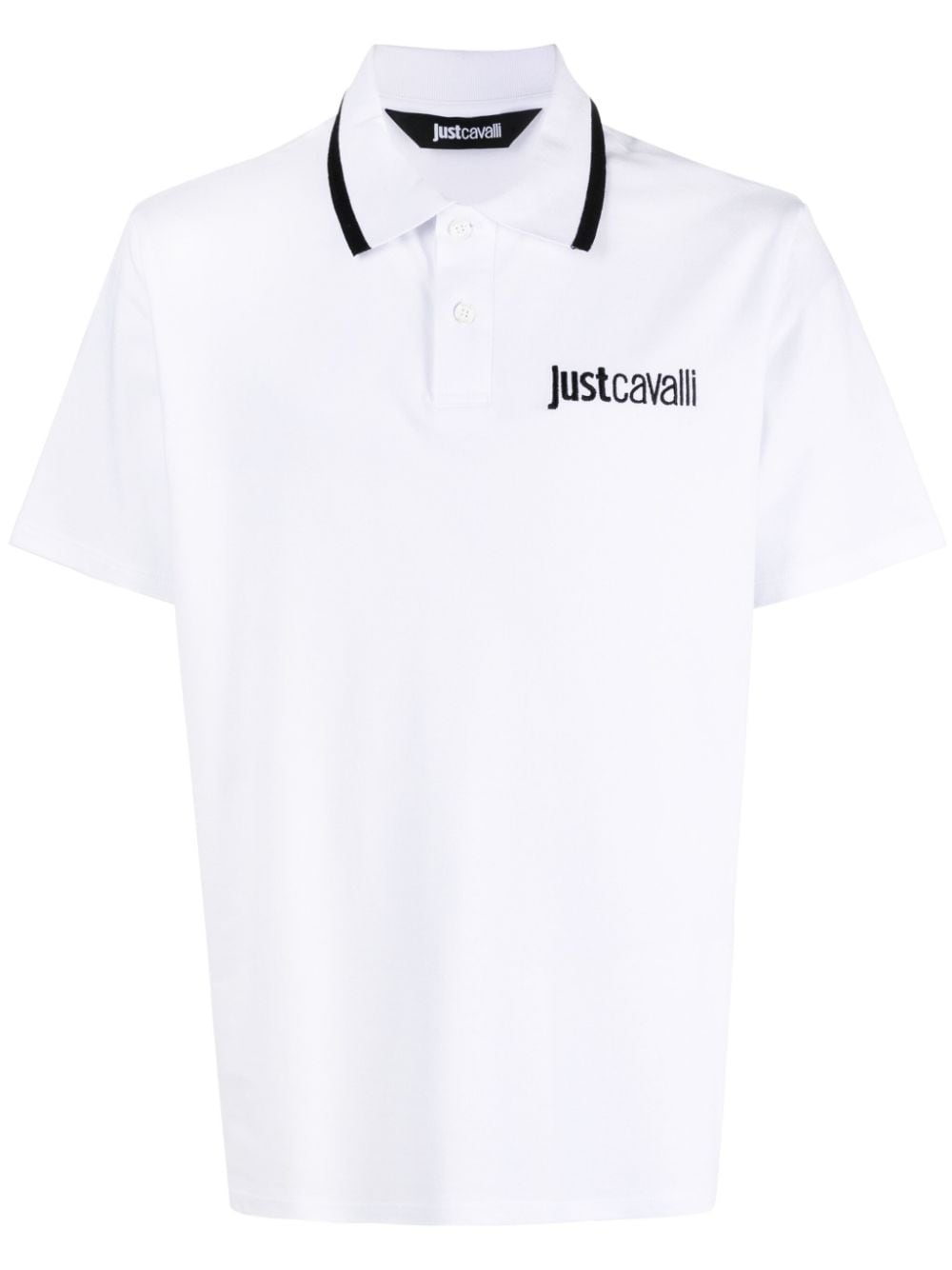 Just Cavalli logo-embroidered cotton polo shirt - White von Just Cavalli