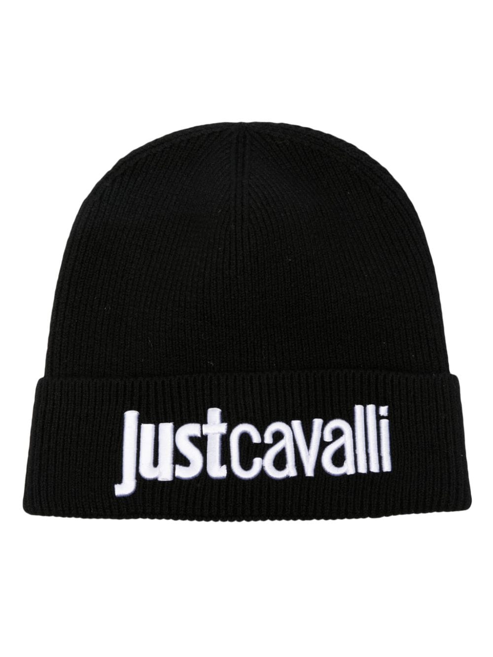 Just Cavalli logo-embroidered ribbed-knit beanie - Black von Just Cavalli