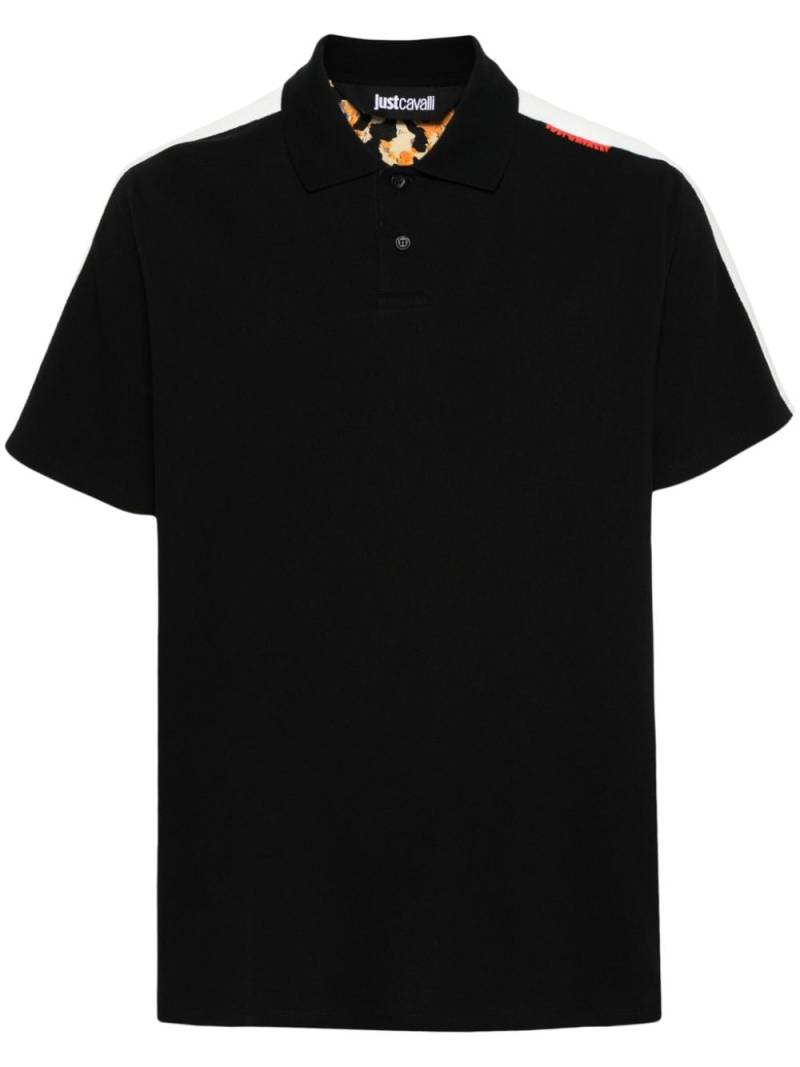 Just Cavalli logo-lettering polo shirt - Black von Just Cavalli