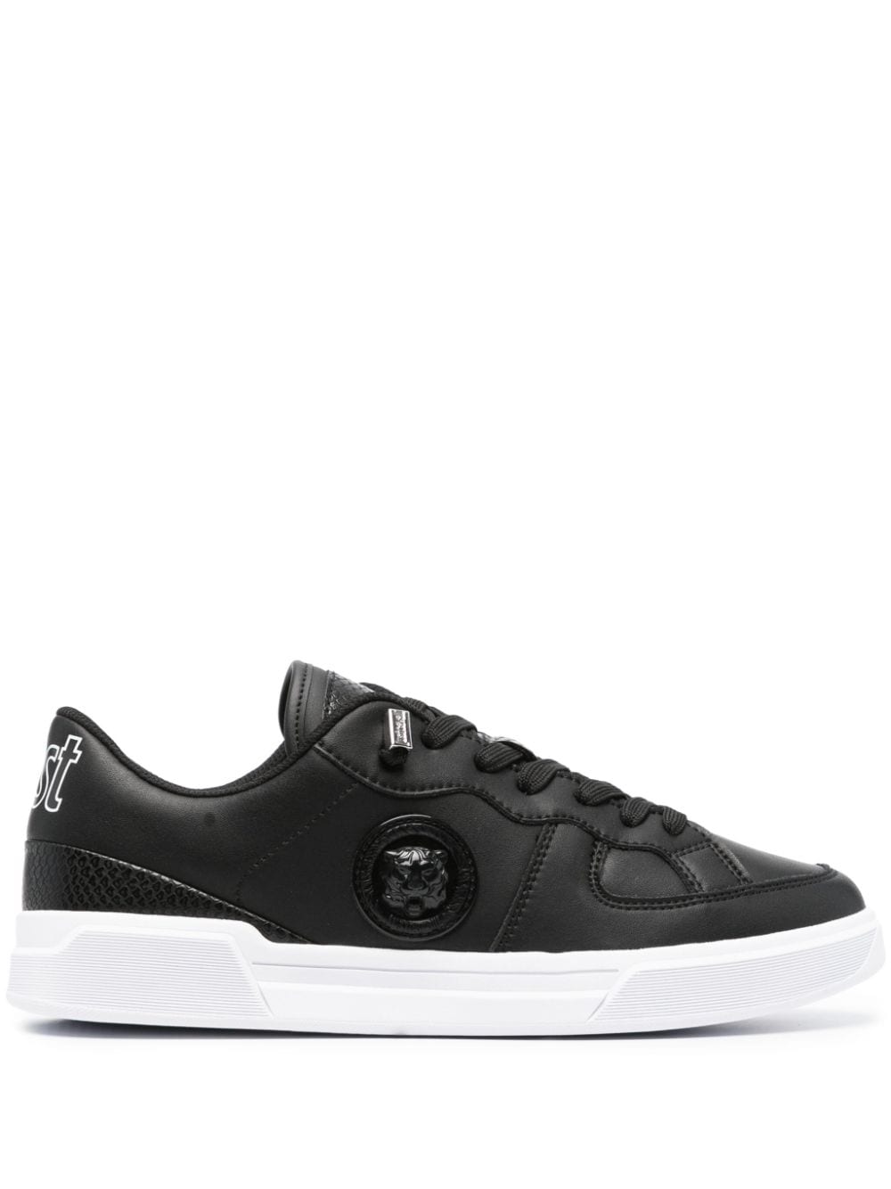 Just Cavalli logo-patch leather sneakers - Black von Just Cavalli