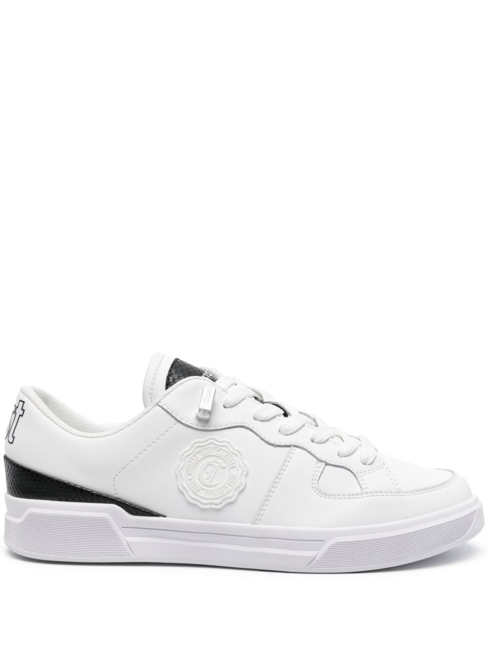 Just Cavalli logo-patch leather sneakers - White von Just Cavalli
