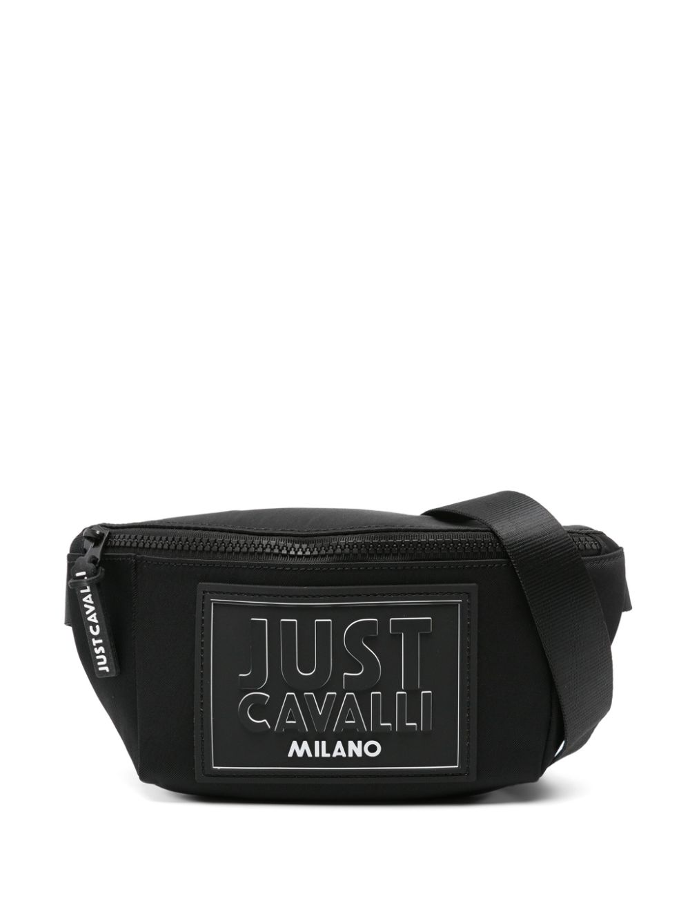 Just Cavalli logo-patch twill belt bag - Black von Just Cavalli