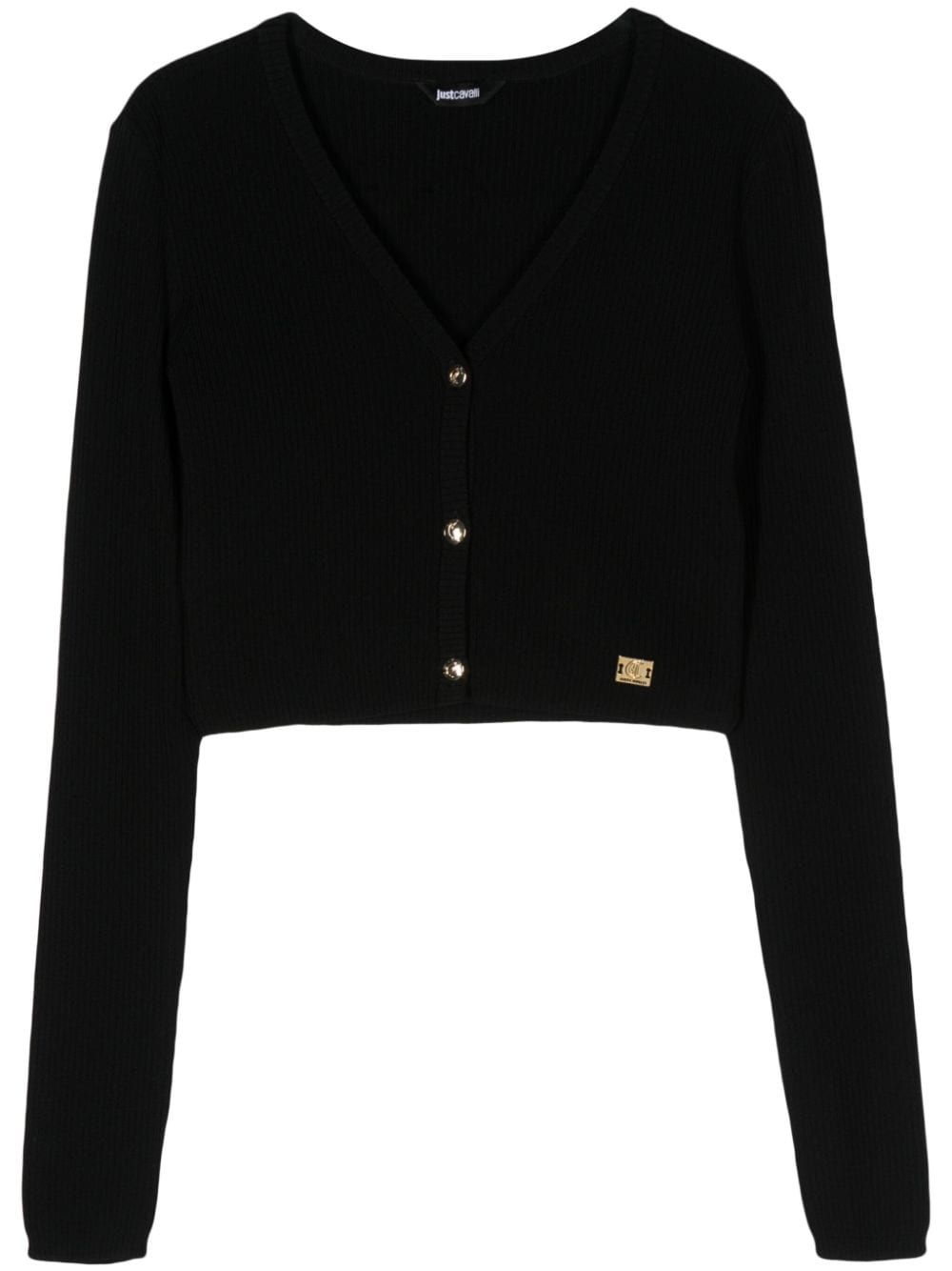 Just Cavalli logo-plaque cropped cardigan - Black von Just Cavalli