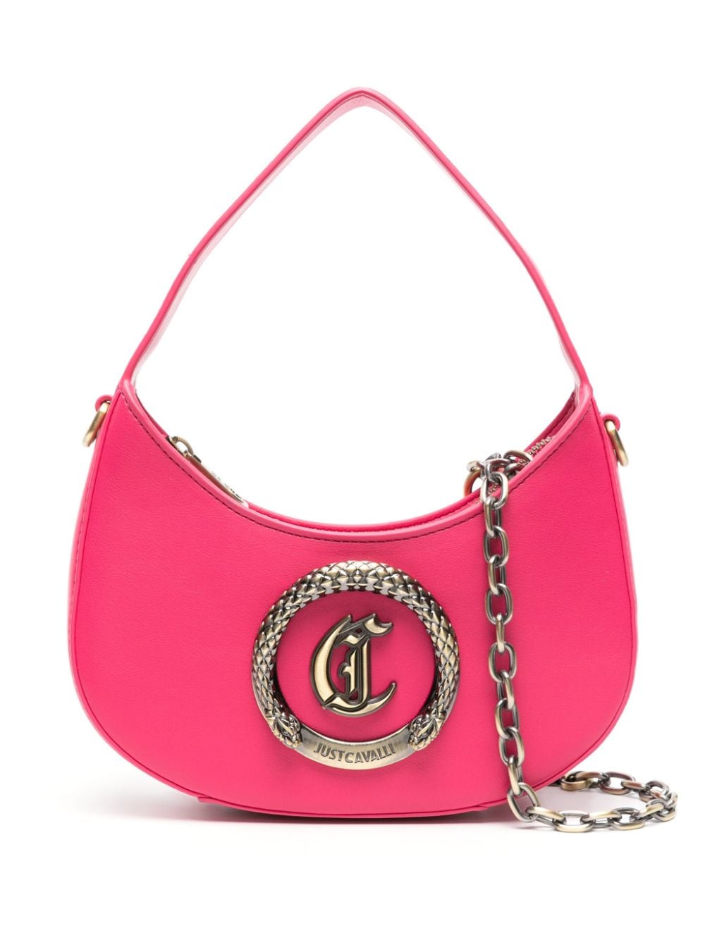 Just Cavalli logo-plaque snake-detail tote bag - Pink von Just Cavalli