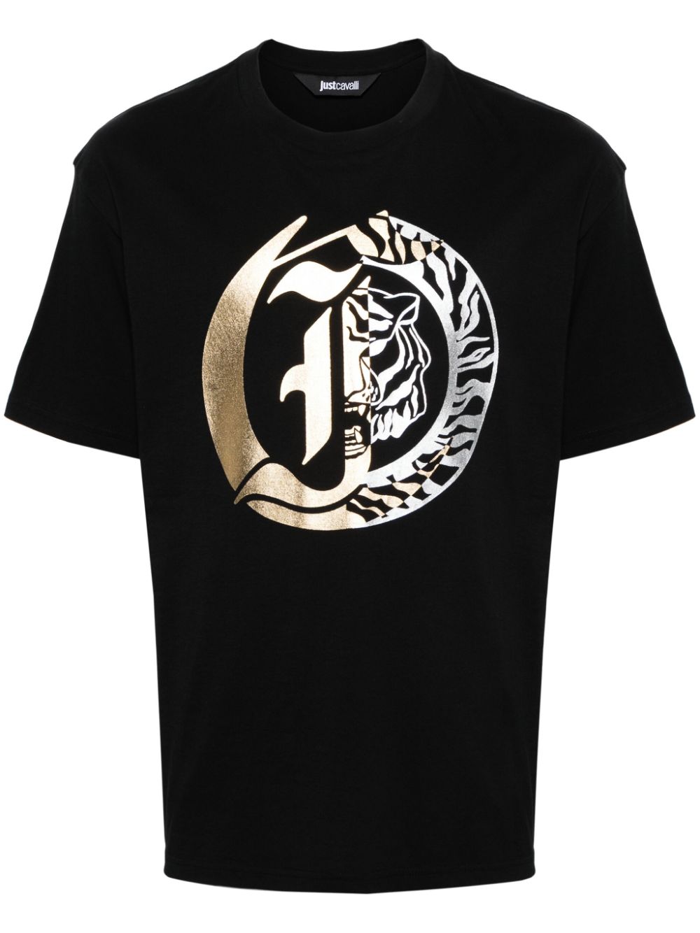 Just Cavalli logo-print cotton T-shirt - Black von Just Cavalli