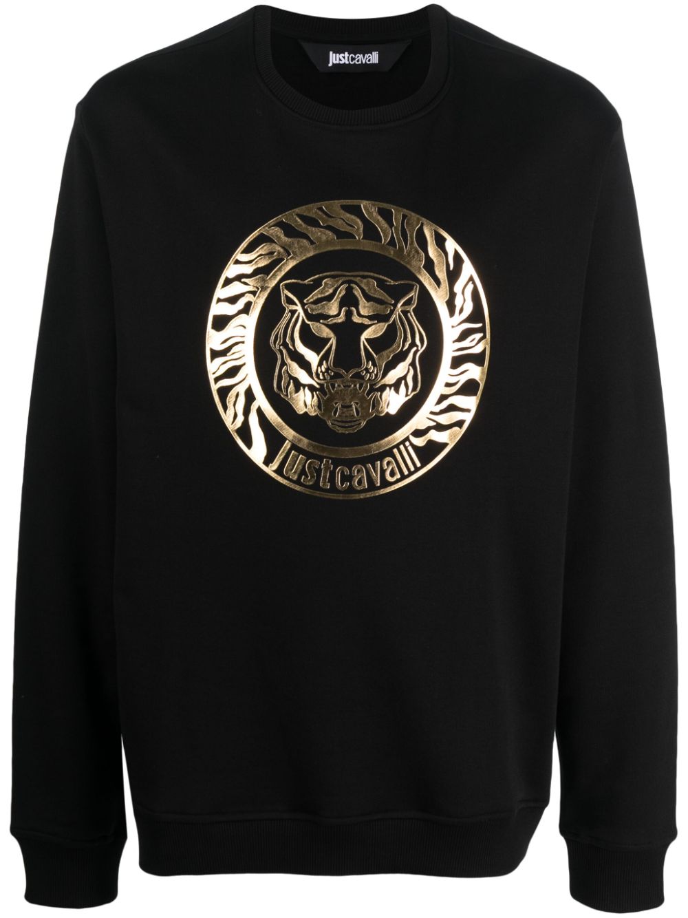 Just Cavalli logo-print cotton sweatshirt - Black von Just Cavalli