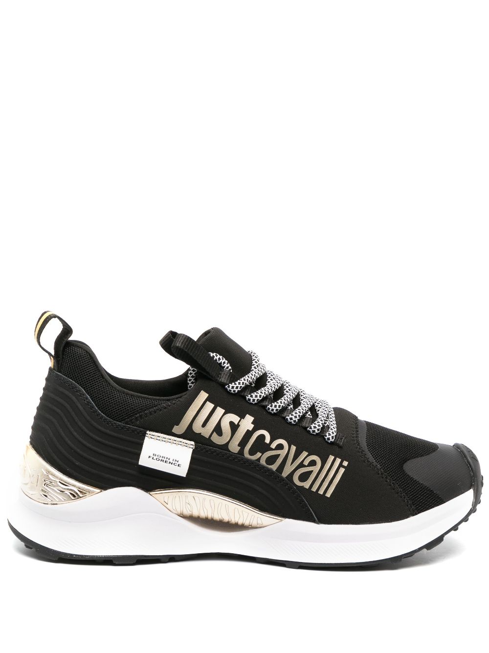 Just Cavalli logo-print lace-up sneakers - Black von Just Cavalli