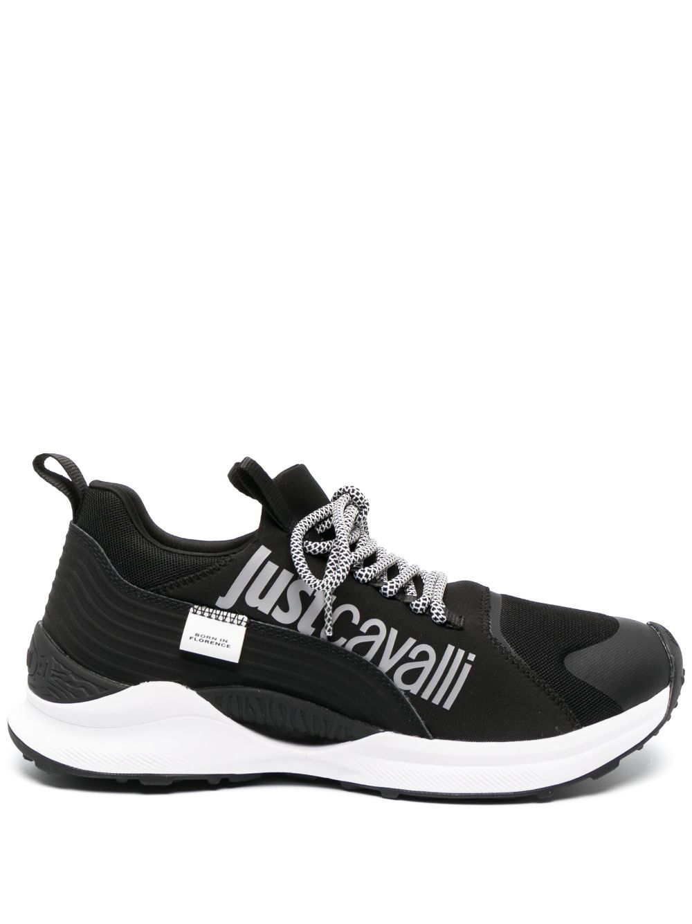 Just Cavalli logo-print lace-up sneakers - Black von Just Cavalli