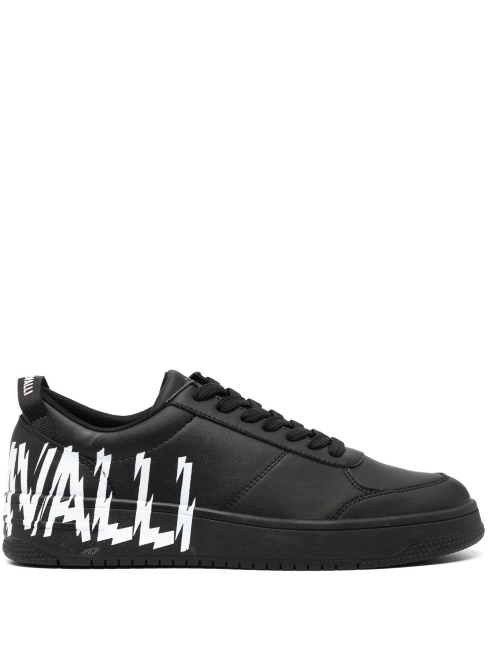 Just Cavalli logo-print leather sneakers - Black von Just Cavalli